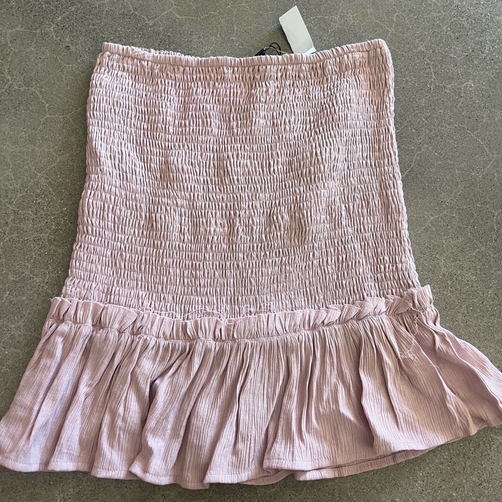 Papermoon Light Pink Ruffled Mini Skirt
